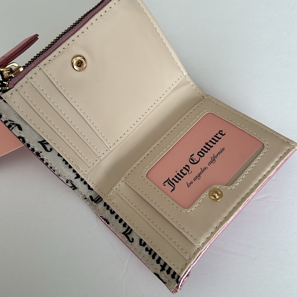 New Juicy Couture metallic blush wallet with pull out card case - Picture 7 of 16